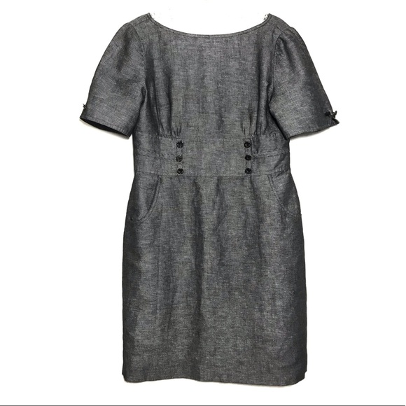TAHARI ASL Linen Cotton Sheath Dress - Picture 3 of 8